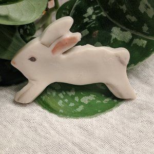 Vintage Ceramic Rabbit Brooch